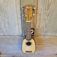Ohana Pineapple Sopranissimo TTPK-70G All Solid Spruce / Mahogany Teenie Tiny Ukulele v070