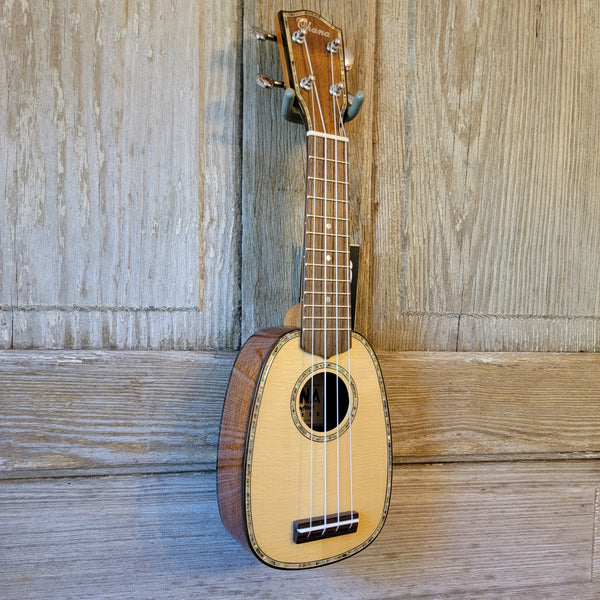 Ohana Pineapple Sopranissimo TTPK-70G All Solid Spruce / Mahogany Teenie Tiny Ukulele v070