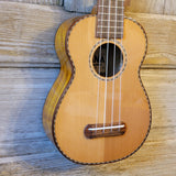 Ohana Soprano SK-50WG Solid Cedar Top / Laminate Willow B&S Ukulele v096