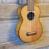 Ohana Soprano SK-50WG Solid Cedar Top / Laminate Willow B&S Ukulele v096