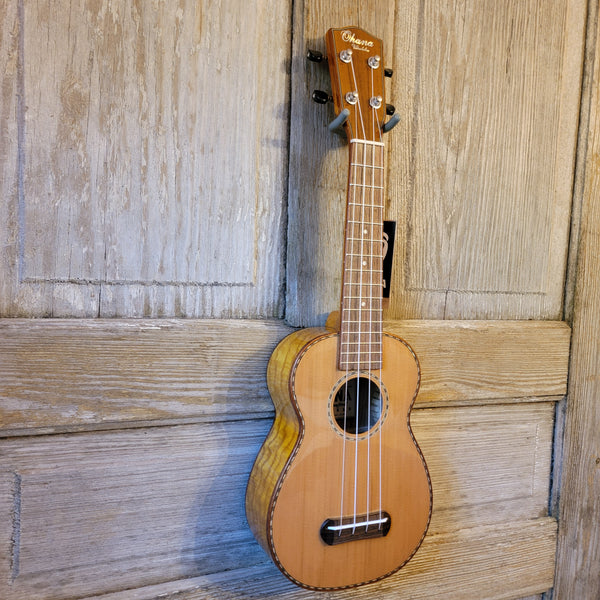 Ohana Soprano SK-50WG Solid Cedar Top / Laminate Willow B&S Ukulele v097