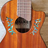 Ohana Concert CK-60CG All Solid Mahogany Gloss Cutaway Ukulele v104