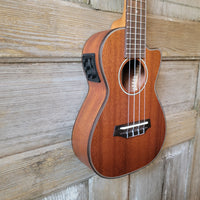 Ohana Concert CK-35CE All Solid Mahogany Cutaway A/E Ukulele v114