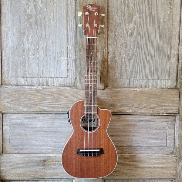 Ohana Concert CK-20CE Blem Solid Mahogany Top / Laminate Back and Sides A/E Cutaway Ukulele v119