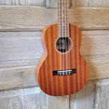 Ohana Tenor Starter Pack TK-10 Laminate Mahogany Ukulele Bag, Tuner, Strap, Button v122