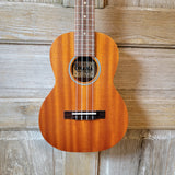 Ohana Tenor Starter Pack TK-10 Laminate Mahogany Ukulele Bag, Tuner, Strap, Button v124