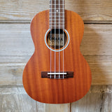 Ohana Tenor Starter Pack TK-10 Laminate Mahogany Ukulele Bag, Tuner, Strap, Button v125