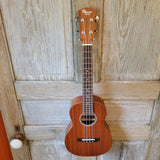 Ohana Tenor Starter Pack TK-10 Laminate Mahogany Ukulele Bag, Tuner, Strap, Button v128