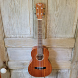 Ohana Tenor Starter Pack TK-10 Laminate Mahogany Ukulele Bag, Tuner, Strap, Button v130