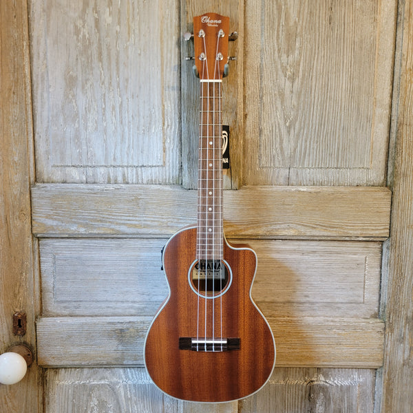 Ohana Tenor TK-20CE Blem Solid Mahogany Top / Laminate Back and Sides A/E Cutaway Ukulele v145