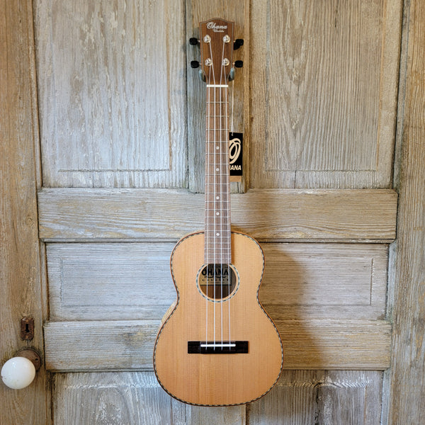 Ohana Tenor TK-50WG Blem Solid Cedar Top / Laminate Willow Gloss Ukulele v153