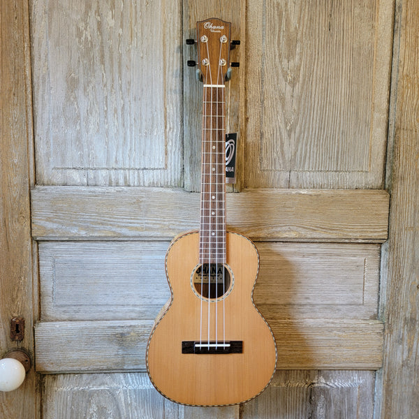 Ohana Tenor TK-50WG Blem Solid Cedar Top / Laminate Willow Gloss Ukulele v154