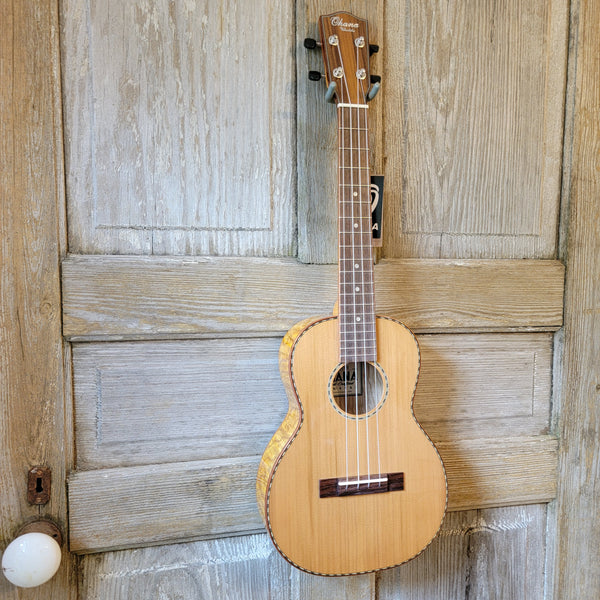 Ohana Tenor TK-50WG Blem Solid Cedar Top / Laminate Willow Gloss Ukulele v156