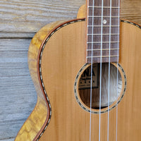Ohana Tenor TK-50WG Blem Solid Cedar Top / Laminate Willow Gloss Ukulele v156