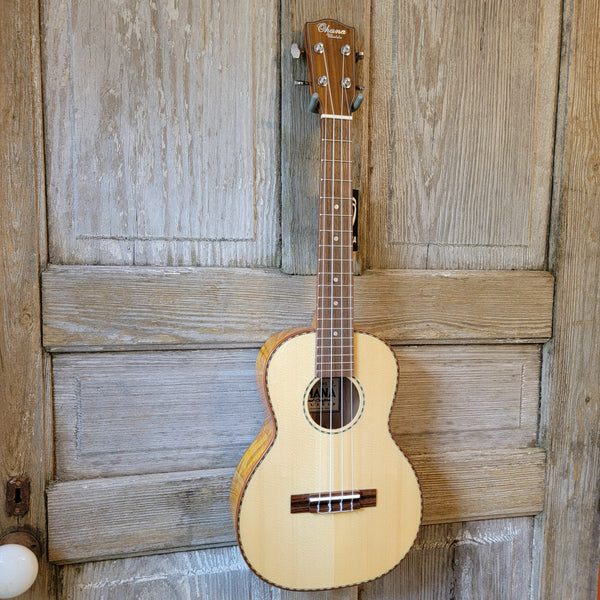 Ohana Tenor TK-70WG Blem Solid Spruce Top /Laminate Willow Ukulele v157