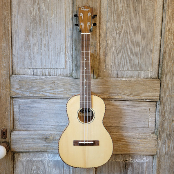 Ohana Tenor TK-70WG Blem Solid Spruce Top /Laminate Willow Ukulele v158