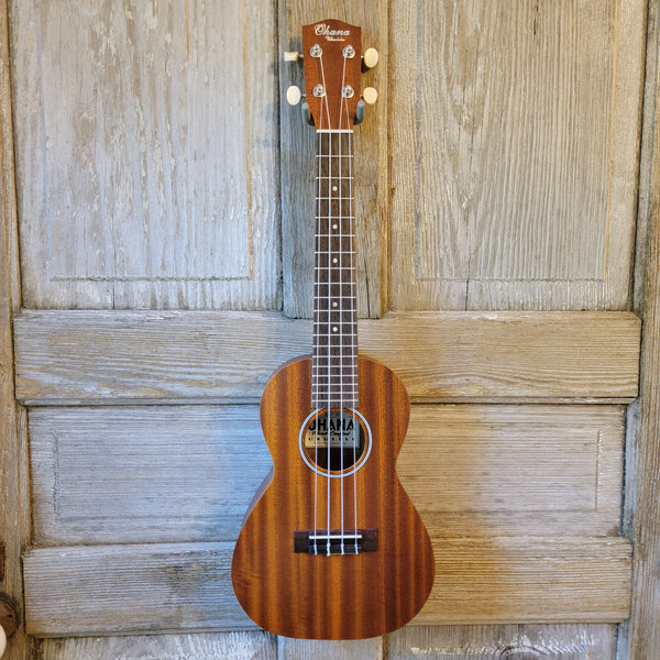 Ohana Concert CK-10 Starter Pack Laminate Mahogany Ukulele, Bag, Tuner, Strap, Button v185