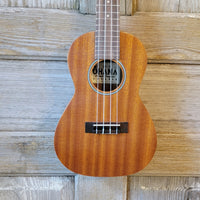 Ohana Concert CK-10 Blem Starter Pack Laminate Mahogany Ukulele, Bag, Tuner, Strap, Button v190