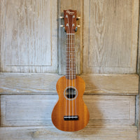 Ohana Soprano Starter Pack SK-10 Laminate Mahogany Ukulele Bag, Tuner, Strap, Button v193