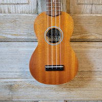 Ohana Soprano Starter Pack SK-10 Laminate Mahogany Ukulele Bag, Tuner, Strap, Button v193