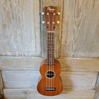 Ohana Soprano Starter Pack SK-10 Laminate Mahogany Ukulele Bag, Tuner, Strap, Button v193