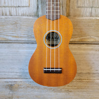Ohana Soprano Starter Pack SK-10 Laminate Mahogany Ukulele Bag, Tuner, Strap, Button v198
