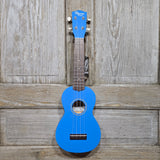 Ohana Soprano Starter Pack SK-10BL Bright Blue Ukulele Bag, Tuner, Button, Strap, Chart
