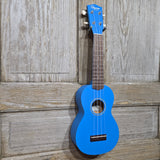 Ohana Soprano Starter Pack SK-10BL Bright Blue Ukulele Bag, Tuner, Button, Strap, Chart