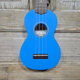 Ohana Soprano Starter Pack SK-10BL Bright Blue Ukulele Bag, Tuner, Button, Strap, Chart