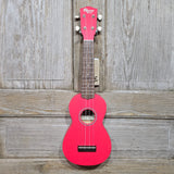 Ohana Soprano Starter Pack SK-10RD Hot Pink (Red-ish) Ukulele Bag, Tuner, Button, Strap, Chart