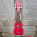 Ohana Soprano Starter Pack SK-10RD Hot Pink (Red-ish) Ukulele Bag, Tuner, Button, Strap, Chart