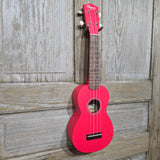 Ohana Soprano Starter Pack SK-10RD Hot Pink (Red-ish) Ukulele Bag, Tuner, Button, Strap, Chart