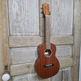 Ohana Tenor Starter Pack TK-10 Low G Laminate Mahogany Ukulele Bag, Tuner, Strap, Button p597