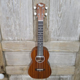 Ohana Concert CK-10 Starter Pack Laminate Mahogany Ukulele, Bag, Tuner, Strap, Button v314