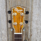 Ohana Concert CK-350G All Solid Koa with Abalone Gloss Ukulele with Hardcase v332