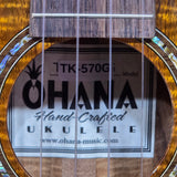Ohana Tenor TK-570G All Solid Premium Koa Birds Abalone Inlay Ukulele v333