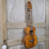 Ohana Tenor TK-575G All Solid Premium Koa Wooden Inlay Comfort Beveled Edge Gloss Ukulele v334