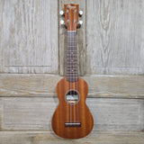 Ohana Soprano Starter Pack SK-10 Laminate Mahogany Ukulele Bag, Tuner, Strap, Button v341