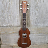 Ohana Soprano Starter Pack SK-10 Laminate Mahogany Ukulele Bag, Tuner, Strap, Button v342