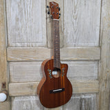 Ohana Tenor TK-60CG Blem All Solid Mahogany Cutaway Worth Brown Gloss Ukulele v394