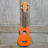 Ohana Soprano Starter Pack SK-10OR Orange Ukulele Bag (Red Hibiscus), Tuner, Button, Strap, Chart