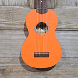Ohana Soprano Starter Pack SK-10OR Orange Ukulele Bag (Red Hibiscus), Tuner, Button, Strap, Chart