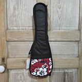 Ohana Soprano Starter Pack SK-10OR Orange Ukulele Bag (Red Hibiscus), Tuner, Button, Strap, Chart