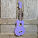 Ohana Soprano Starter Pack SK-10PL Lavender Purple Ukulele Bag (Red Hibiscus), Tuner, Button, Strap, Chart