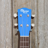 Ohana Soprano Starter Pack SK-10BL Bright Blue Ukulele Bag, Tuner, Button, Strap, Chart