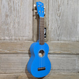 Ohana Soprano Starter Pack SK-10BL Bright Blue Ukulele Bag, Tuner, Button, Strap, Chart