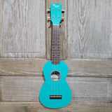 Ohana Soprano Starter Pack SK-10TQ Turquoise Ukulele Bag, Tuner, Button, Strap, Chart