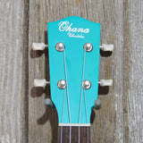 Ohana Soprano Starter Pack SK-10TQ Turquoise Ukulele Bag, Tuner, Button, Strap, Chart
