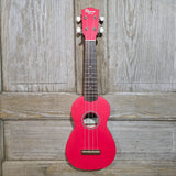 Ohana Soprano Starter Pack SK-10RD Hot Pink Red Ukulele Bag, Tuner, Button, Strap, Chart