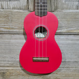 Ohana Soprano Starter Pack SK-10RD Hot Pink Red Ukulele Bag, Tuner, Button, Floral Strap, Chart